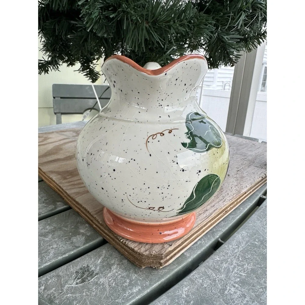 VTG 1997 Enesco Julie Ueland Pitcher Colorful Fruit Pattern 7 Inches